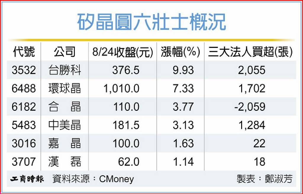 矽晶圓六壯士概況