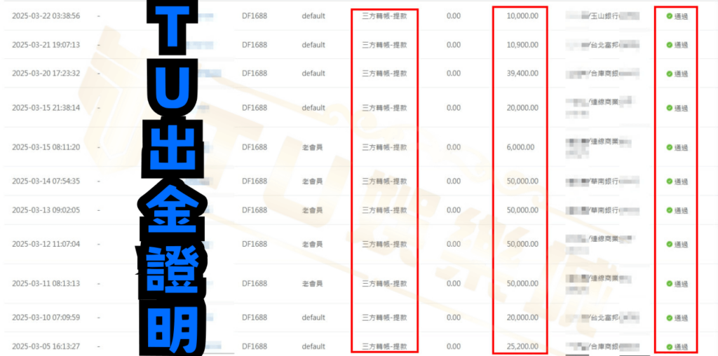 TU出金證名給你看!!!
